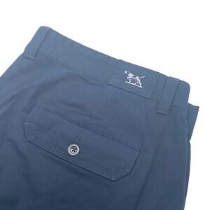 Rodd & Gunn Mens Navy Blue Chino Shorts Size 38 Flat Front Button Fly 9"